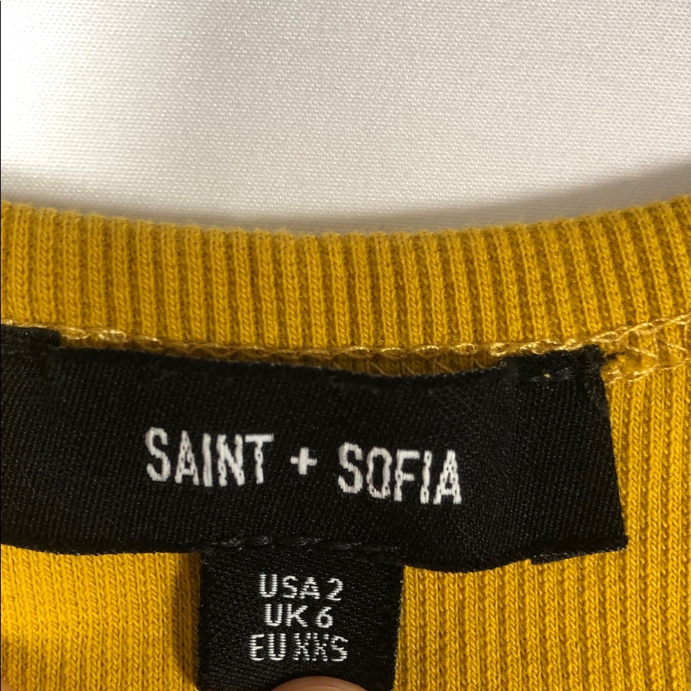 Saint + Sofia Yellow Ribbed Tank Top - Picture 2 of 6